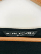 Load image into Gallery viewer, Philosophy Blues Original Women’s Contrast Sleeve Sleeve Top | UK18 | Black