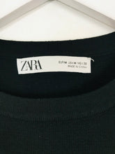 Load image into Gallery viewer, Zara Women’s Short Sleeve Crop Knit Top | M | Black