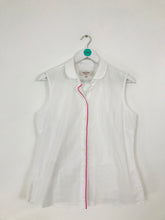 Load image into Gallery viewer, Savile Row Women’s Collared Button Up Tank Top | UK12 | White