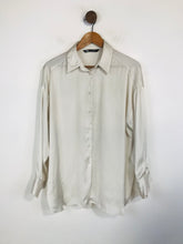 Load image into Gallery viewer, Zara Women's Satin Button-Up Blouse | XL UK16 | White