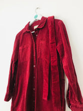 Load image into Gallery viewer, People Tree Women’s Corduroy Shirt Dress | UK10 | Red