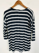 Load image into Gallery viewer, Oasis Women's Striped T-Shirt | M UK10-12 | Blue