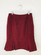 Load image into Gallery viewer, Hobbs Women’s Wool Pleated Flare Skirt | UK14 | Red