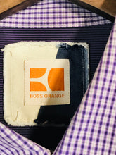 Load image into Gallery viewer, Boss Orange Men's Check Gingham Smart Button-Up Shirt | M | Purple