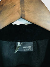 Load image into Gallery viewer, Sparkle & Fade Women's Long Sleeve Velvet Blouse | S UK8 | Black