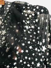 Load image into Gallery viewer, Dainty Women's Sheer Star Print A-Line Dress NWT | M UK10-12 | Black