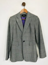Load image into Gallery viewer, Express Women's Wool Check Gingham Blazer Jacket | UK6 | Grey
