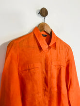 Load image into Gallery viewer, Autograph Women's Linen Long Sleeve Button-Up Shirt | UK10 | Orange