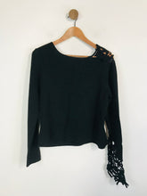 Load image into Gallery viewer, Luisa Cerano Women's Cashmere Crochet Jumper | UK16 | Black