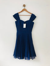 Load image into Gallery viewer, Reiss Women's Pleated A-Line Dress NWT | UK8 | Blue
