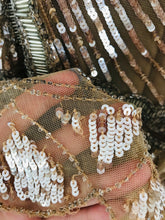 Load image into Gallery viewer, Jigsaw Women's Silk Sequin Embroidered Mini Dress | M UK10 | Brown