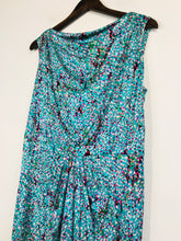 Load image into Gallery viewer, Saloni Women's Cowl Neck Pleated Sheath Dress | UK16 | Multicoloured