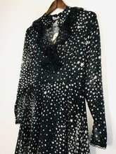 Load image into Gallery viewer, Dainty Women's Sheer Star Print A-Line Dress NWT | M UK10-12 | Black