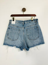 Load image into Gallery viewer, Zara Women's Denim Distressed Hot Pants Shorts NWT | UK12 | Blue