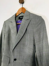 Load image into Gallery viewer, Express Women's Wool Check Gingham Blazer Jacket | UK6 | Grey