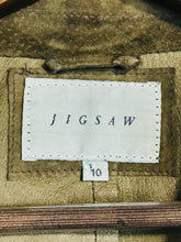 Load image into Gallery viewer, Jigsaw Women's Suede Real Leather Overcoat Coat | UK10 | Green