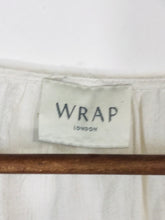 Load image into Gallery viewer, Wrap Women's Linen Floral Blouse | UK14 | White