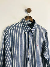 Load image into Gallery viewer, Tommy Hilfiger Men's Linen Striped Button-Up Shirt | L | Blue