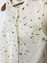 Load image into Gallery viewer, Club Monaco Women's Animal Print Button-Up Shirt | XS UK6-8 | Beige