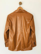 Load image into Gallery viewer, Zara Women's Faux Leather Blazer Jacket | M UK10-12 | Brown