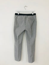 Load image into Gallery viewer, Zara Women’s Seersucker Striped Tapered Trousers NWT | L UK14 | Grey