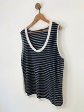 Load image into Gallery viewer, Jaeger Women's Striped Sweater Vest | XL UK16 | Blue