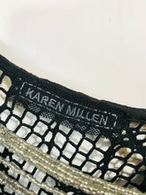 Load image into Gallery viewer, Karen Millen Women's Fishnet Beaded Blouse | M UK10-12 | Black