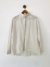 Load image into Gallery viewer, Zara Women's Striped High Neck Blouse | XL UK16 | White