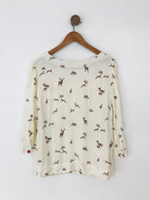 Load image into Gallery viewer, Joules Women's Deer Print Crepe Blouse | UK16 | White