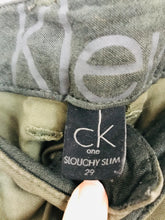 Load image into Gallery viewer, Calvin Klein Womens Slouchy Slim Jean Trousers | 29 UK10-12 | Khaki Green