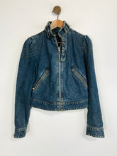 Load image into Gallery viewer, See by Chloé Women's High Neck Zip Denim Jacket | UK12 | Blue