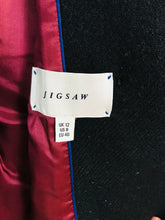 Load image into Gallery viewer, Jigsaw Women’s Double Breasted Military Style Coat | UK 12 | Black