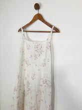 Load image into Gallery viewer, Jigsaw Women's Floral Beaded Linen A-Line Dress | UK14 | White