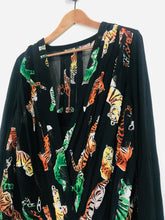 Load image into Gallery viewer, Biba Women's Animal Print Pleated Blouse | UK18 | Black