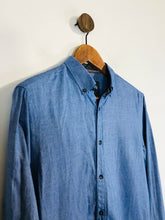 Load image into Gallery viewer, Zara Men's Cotton Long Sleeve Button-Up Shirt | S | Blue