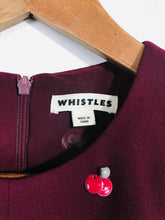 Load image into Gallery viewer, Whistles Women's Floral Beaded A-Line Dress | UK6 | Red