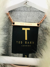 Load image into Gallery viewer, Ted Baker Women’s Faux Fur Peacoat | 3 UK12 | Grey