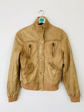 Load image into Gallery viewer, Rino & Pelle Women’s Leather Biker Bomber Jacket | 38 UK10 | Tan Brown