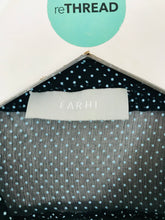 Load image into Gallery viewer, FARHI Women’s Sheer Polka Dot Blouse Shirt | UK10 | Navy Blue