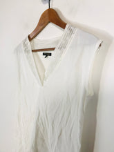 Load image into Gallery viewer, Massimo Dutti Women's Embroidered V-Neck Tank Top | XS UK6-8 | White