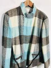 Load image into Gallery viewer, Hauber Women's Wool Colour Block Overcoat Coat | UK16 | Multicoloured