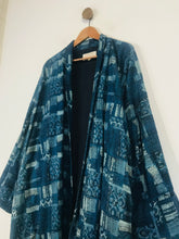 Load image into Gallery viewer, Anokhi Women's Cotton Boho Kimono Overcoat | UK14 | Blue