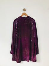 Load image into Gallery viewer, Ann Trewartha Women’s Velvet Hand-Dyed Longline Cardigan | UK18 | Purple