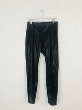 Load image into Gallery viewer, Zara Women’s Faux Leather Ponte Trousers Leggings | L UK14 | Black