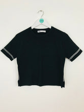 Load image into Gallery viewer, Zara Women’s Short Sleeve Crop Knit Top | M | Black