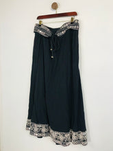 Load image into Gallery viewer, Monsoon Women's Embroidered Pleated Midi Skirt | UK14 | Blue