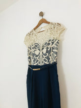 Load image into Gallery viewer, Little Mistress Women’s Embroidered Jumpsuit | UK12 | Navy Blue