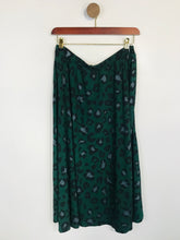 Load image into Gallery viewer, Oasis Women's Leopard Print A-Line Skirt | L UK14 | Green