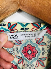 Load image into Gallery viewer, Zara Women's Floral Crop Button-Up Shirt | M UK10-12 | Multicoloured
