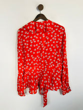 Load image into Gallery viewer, Ganni Women's Floral Wrap Blouse | EU38 UK10 | Orange